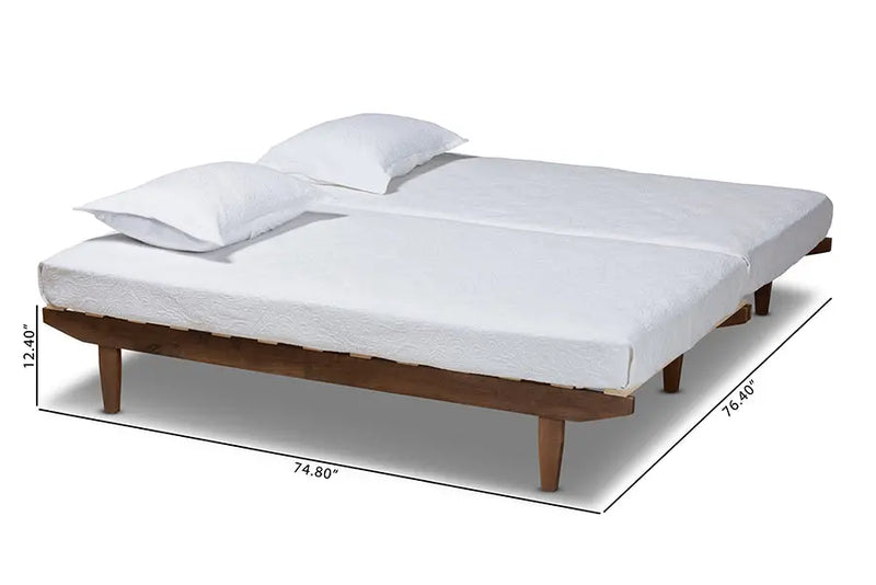 Bellamy Walnut Wood Expandable Bed Frame (Twin to King) iHome Studio
