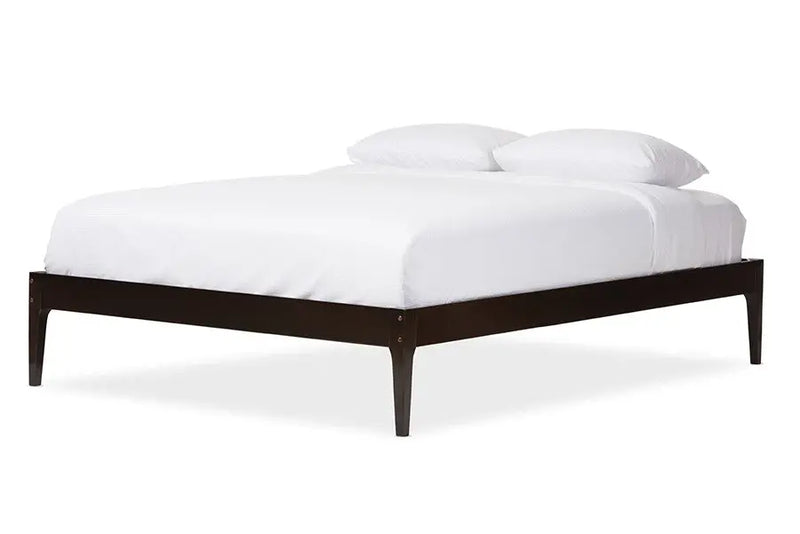 Bentley Platform Bed Cappuccino Finishing Solid Wood Frame (Queen) iHome Studio