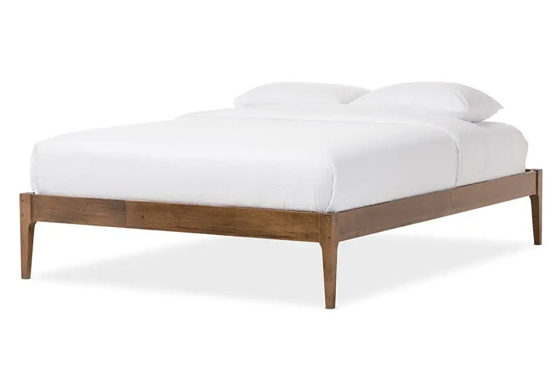 Bentley Platform Bed Walnut Finishing Solid Wood Frame (King) iHome Studio