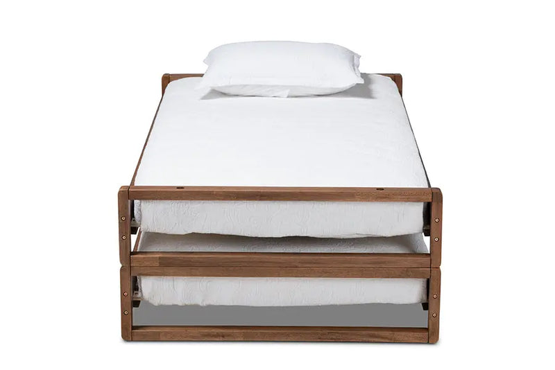 Betty Walnut Wood Expandable Bed Frame (Twin to King) iHome Studio