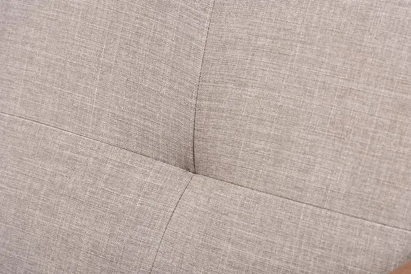 Bianca Walnut Wood Light Grey Fabric Tufted 2-Seater Loveseat iHome Studio