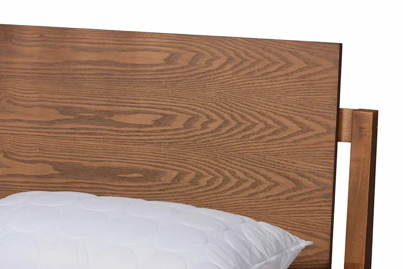 Birmingham Walnut Brown Finished Platform Bed (Queen) iHome Studio