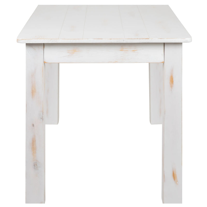 Boston 46" x 30" Rectangular Antique Rustic White Solid Pine Farm Dining Table iHome Studio