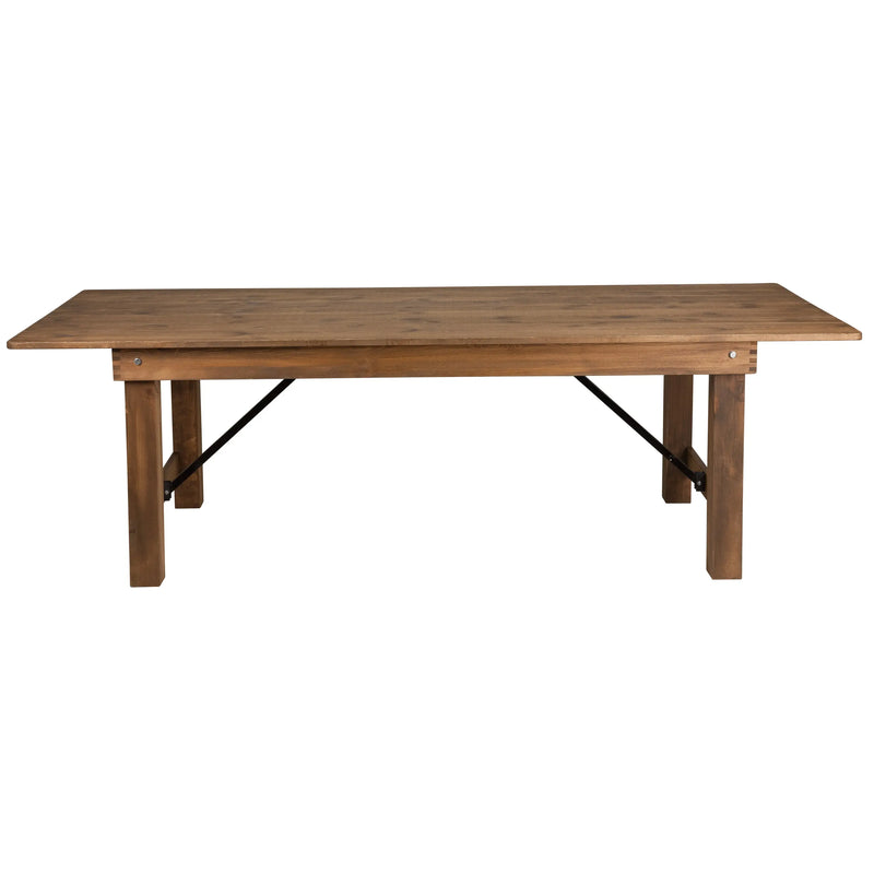 Boston 8' x 40" Rectangular Antique Rustic Solid Pine Folding Farm Table iHome Studio