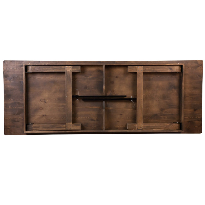 Boston 9' x 40" Rectangular Antique Rustic Solid Pine Folding Farm Table iHome Studio