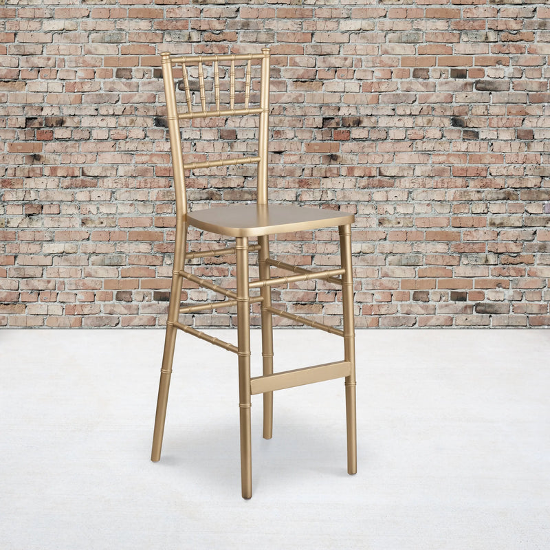 Boston Gold Wood Chiavari Barstool iHome Studio