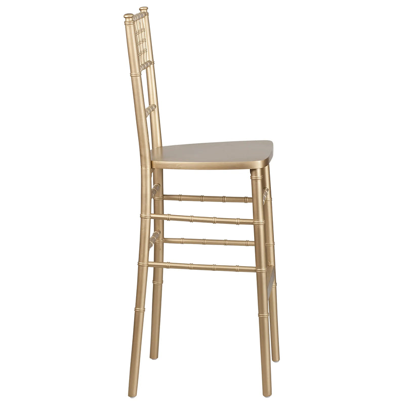 Boston Gold Wood Chiavari Barstool iHome Studio