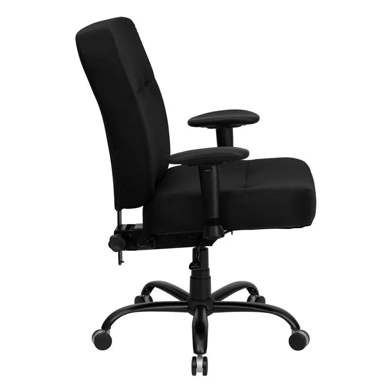 Boswell Big & Tall Black Fabric Executive Swivel Chair w/Adj Arms iHome Studio