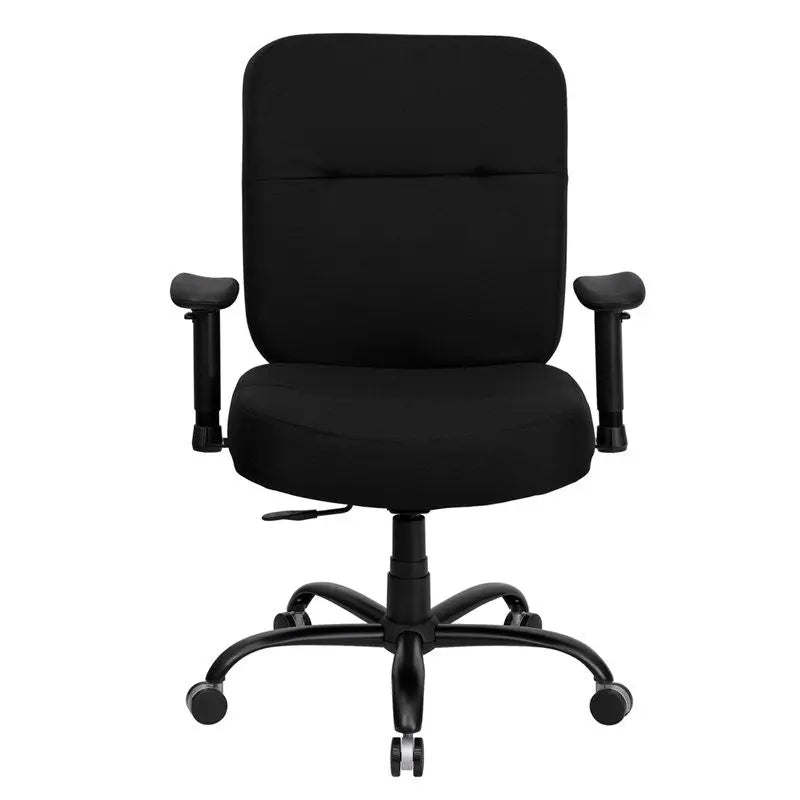 Boswell Big & Tall Black Fabric Executive Swivel Chair w/Adj Arms iHome Studio
