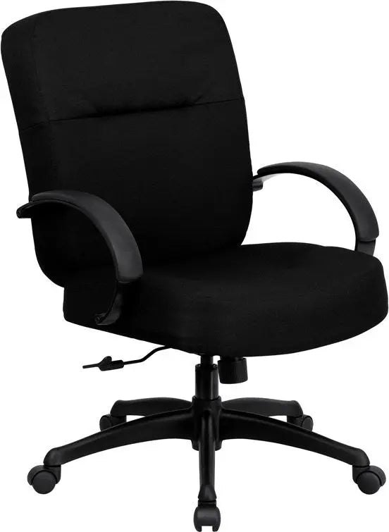 Boswell Big & Tall Black Fabric Executive Swivel Chair w/Arms iHome Studio