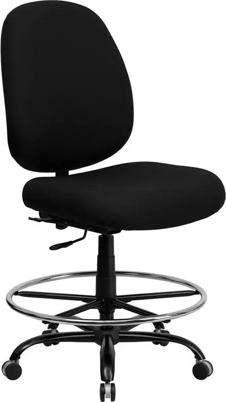 Boswell Big & Tall Black Fabric Office Professional Drafting Chair iHome Studio