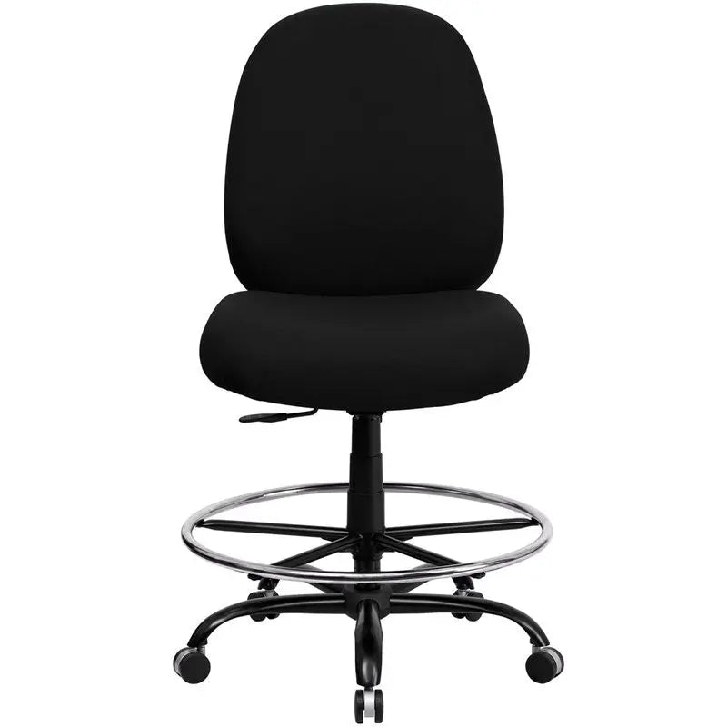 Boswell Big & Tall Black Fabric Office Professional Drafting Chair iHome Studio