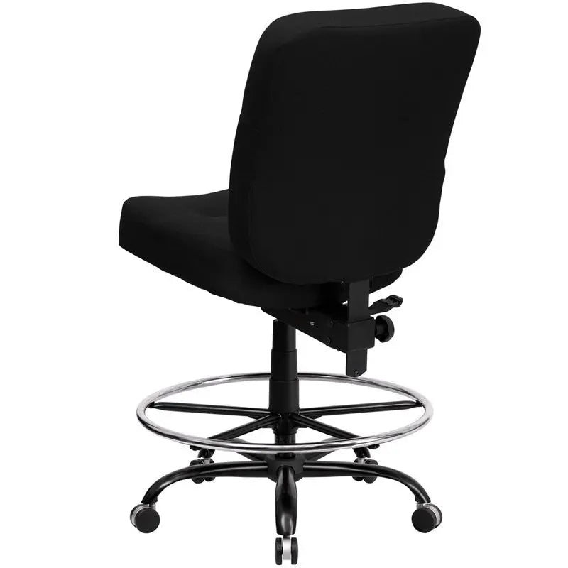 Boswell Big & Tall Black Fabric Professional Drafting Chair iHome Studio