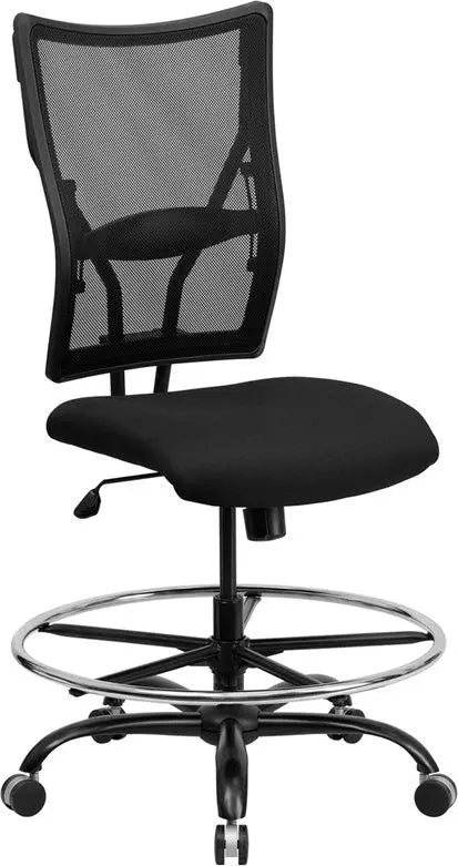 Boswell Big & Tall Black Mesh Professional Drafting Chair iHome Studio
