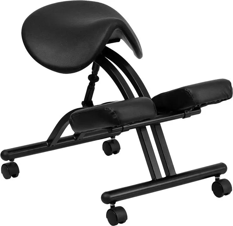 Boswell Ergonomic Kneeling Chair w/Black Saddle Seat iHome Studio