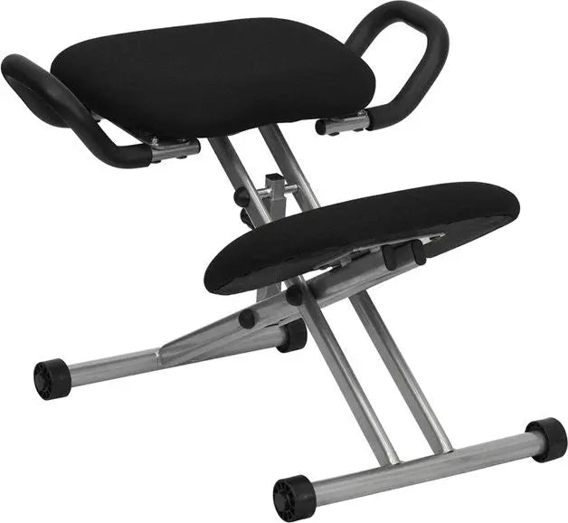 Boswell Ergonomic Kneeling Chair w/Height Adj. Frame in Black Fabric iHome Studio