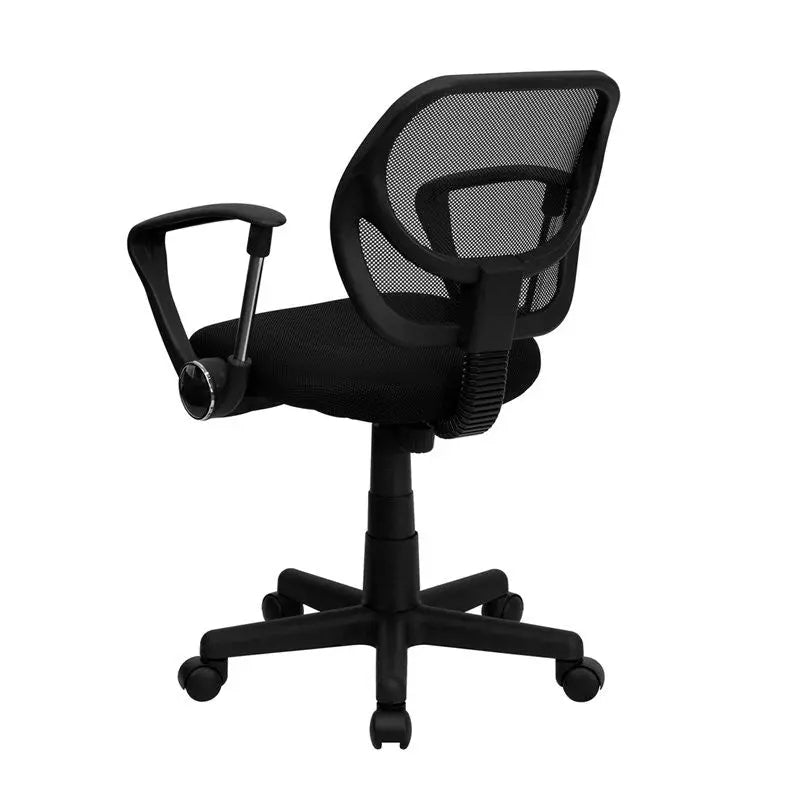 Boswell Low-Back Black Mesh Swivel Home/Office Task Chair w/Arms iHome Studio