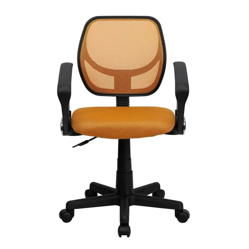 Boswell Low-Back Orange Mesh Swivel Home/Office Task Chair w/Arms iHome Studio