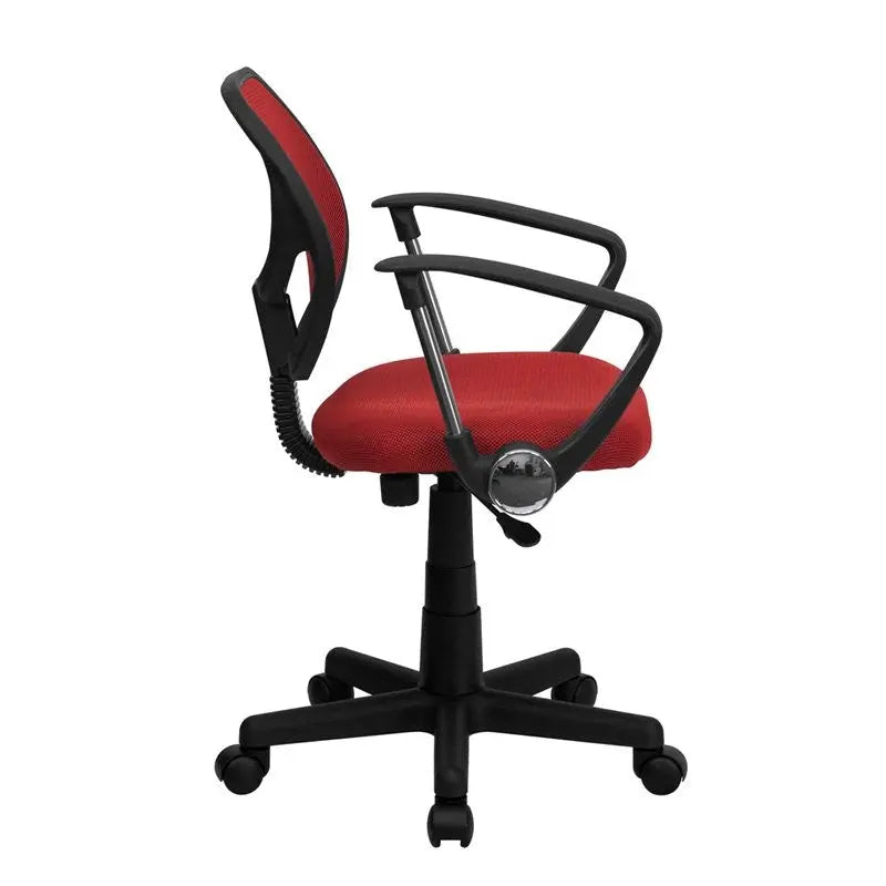 Boswell Low-Back Red Mesh Swivel Home/Office Task Chair w/Arms iHome Studio