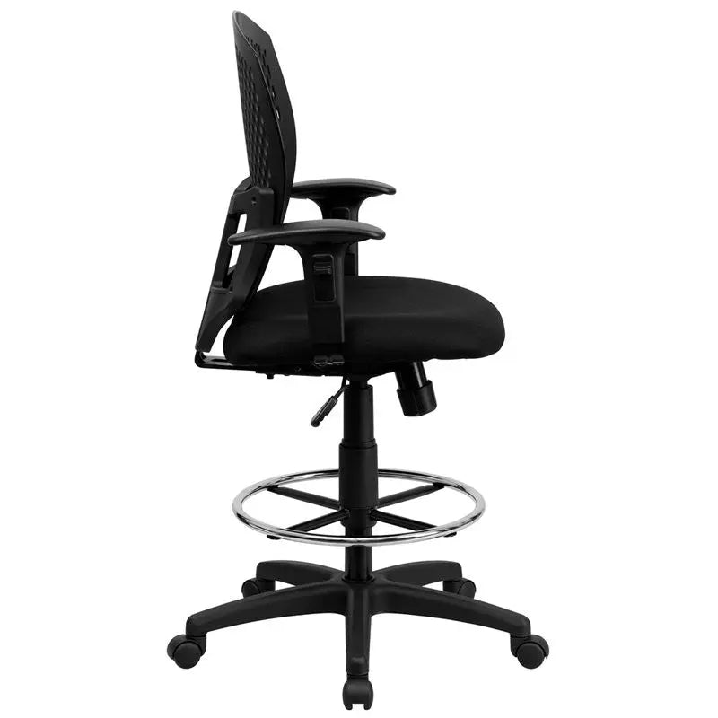 Boswell Mid-Back Back Professional Drafting Chair w/Fabric Seat & Adj Arms iHome Studio