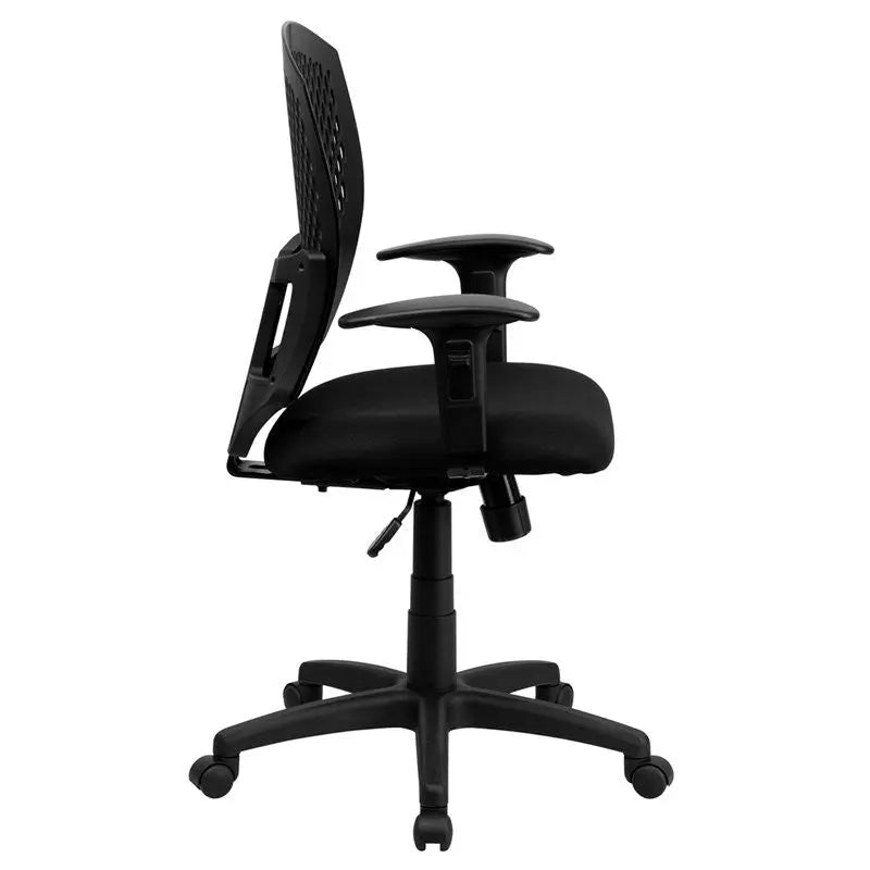 Boswell Mid-Back Back Swivel Home/Office Task Chair w/Fabric Seat & Adj Arms iHome Studio