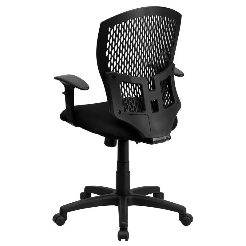 Boswell Mid-Back Back Swivel Home/Office Task Chair w/Fabric Seat & Adj Arms iHome Studio
