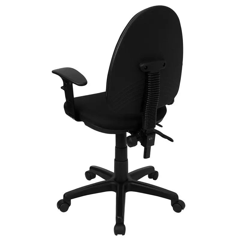 Boswell Mid-Back Black Fabric Swivel Home/Office Task Chair w/Arms iHome Studio