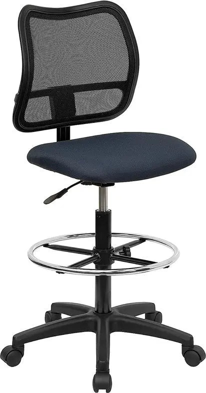 Boswell Mid-Back Navy Blue Mesh Professional Drafting Chair iHome Studio