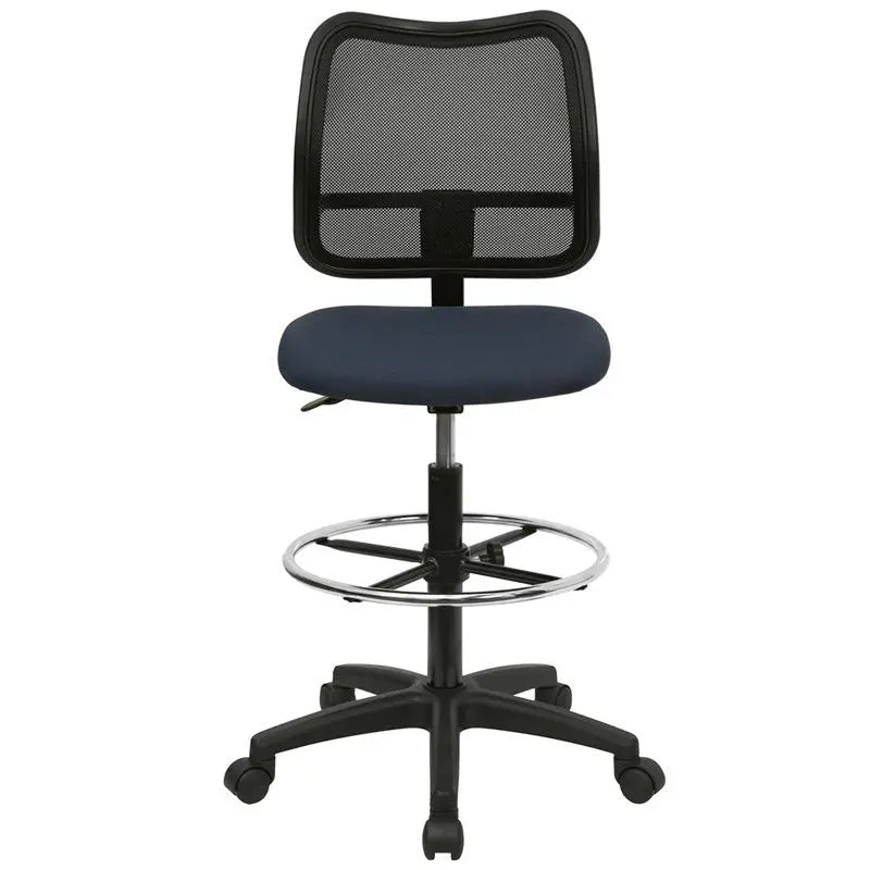 Boswell Mid-Back Navy Blue Mesh Professional Drafting Chair iHome Studio