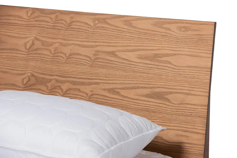Bradford Walnut Brown Finished Wood Platform Bed (Queen) iHome Studio