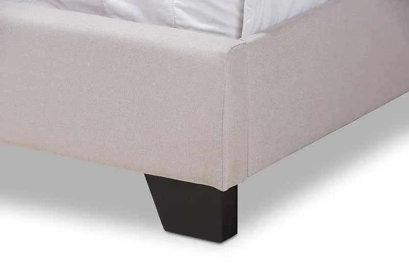 Brady Beige Fabric Upholstered Bed (Full) iHome Studio