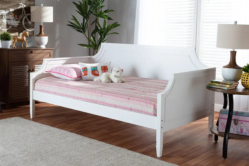 Brady White Finished Wood Twin Size Daybed iHome Studio