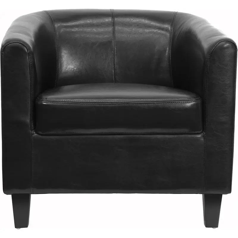 Brielle Black Leather Lounge Office Reception/Guest Chair w/Sloping Arms iHome Studio