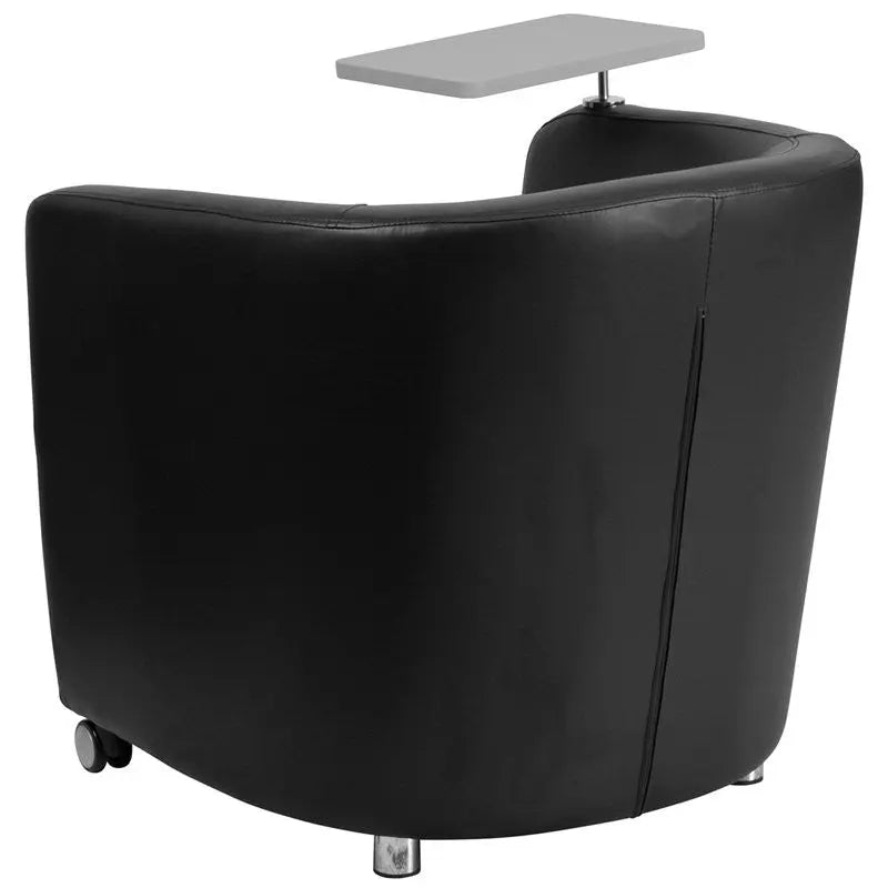 Brielle Black Leather Reception/Guest Chair w/Wheel Casters, Storage iHome Studio