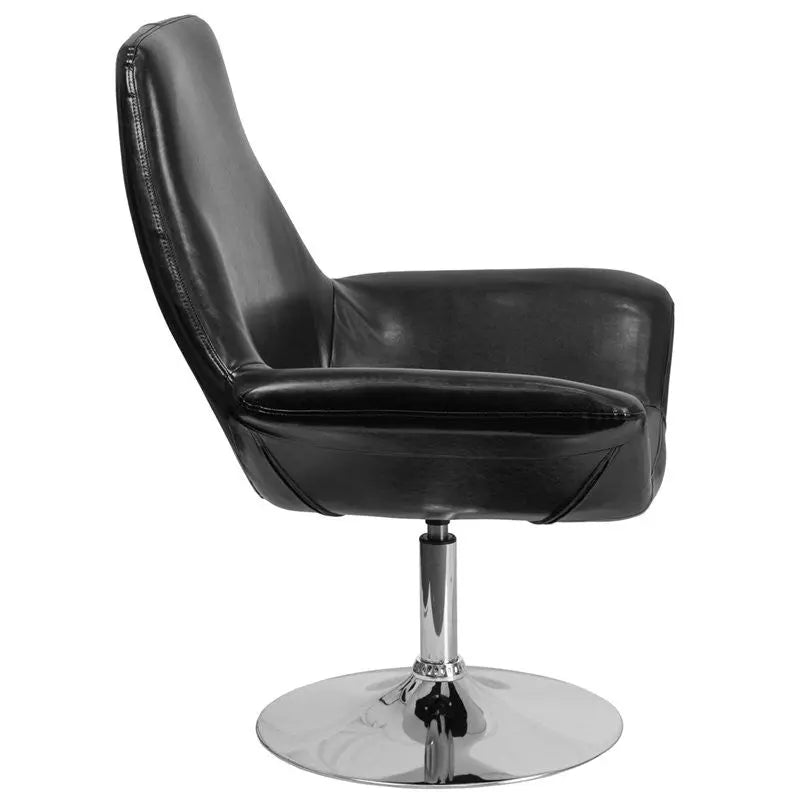 Brielle Black Leather Side Office Reception/Guest Chair w/Integrated Arms iHome Studio