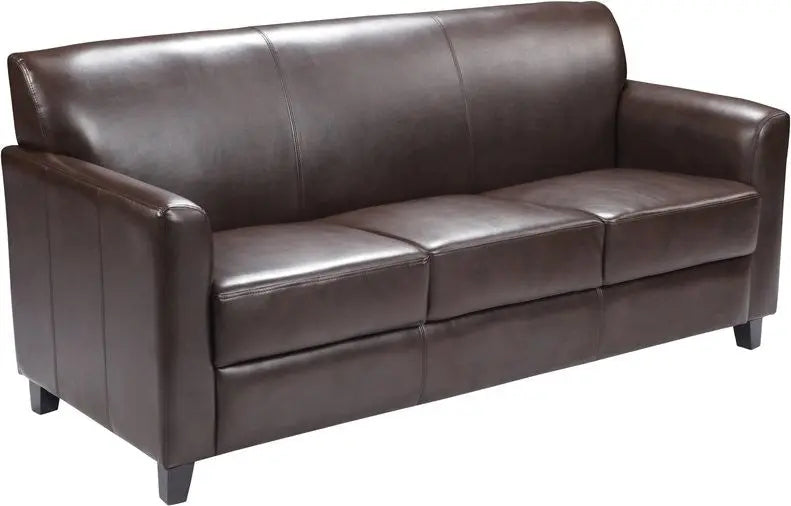 Brielle Brown Leather Sofa w/Flared Arms iHome Studio
