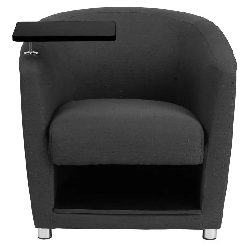 Brielle Charcoal Gray Fabric Office Reception/Guest Chair w/Tablet Arm, Storage iHome Studio