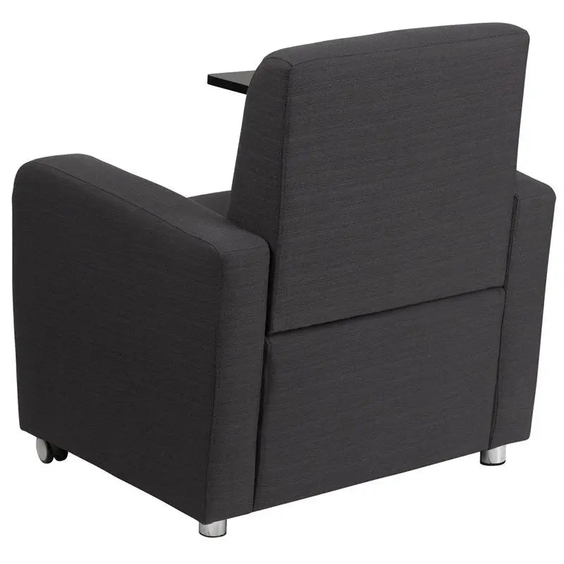 Brielle Gray Fabric Reception/Guest Chair w/Tablet Arm, Front Wheel Casters iHome Studio