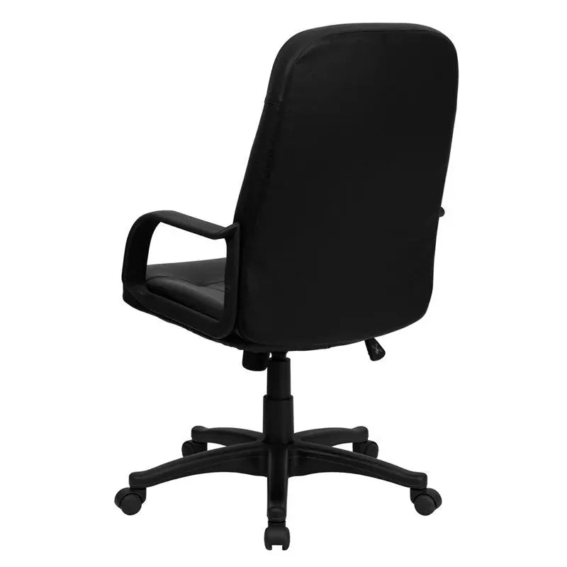 Brielle High-Back Black Glove Vinyl Executive Swivel Chair w/Arms iHome Studio