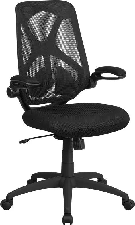 Brielle High-Back Black Mesh Executive Swivel Chair w/Paddle Control, Arms iHome Studio