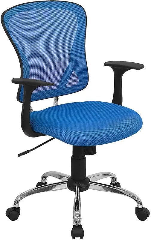 Brielle Mid-Back Blue Breathable Mesh Swivel Home/Office Task Chair w/Arms iHome Studio