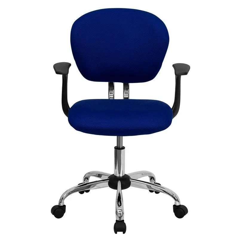 Brielle Mid-Back Blue Mesh Swivel Home/Office Task Chair w/Arms iHome Studio