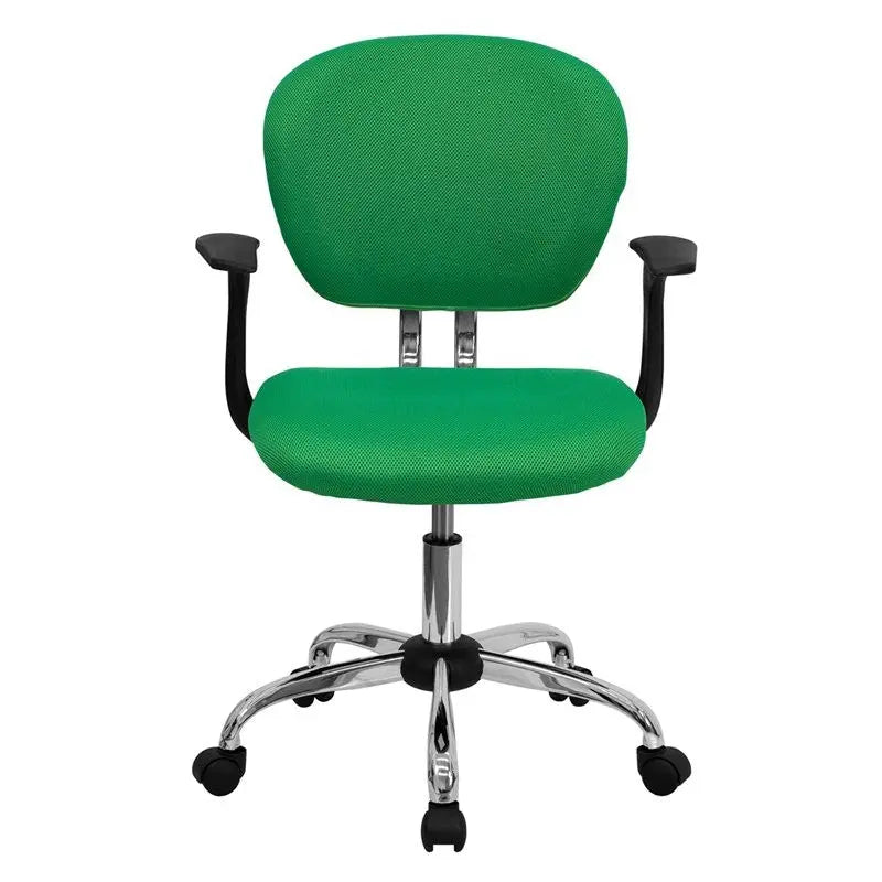 Brielle Mid-Back Bright Green Mesh Swivel Home/Office Task Chair w/Arms iHome Studio