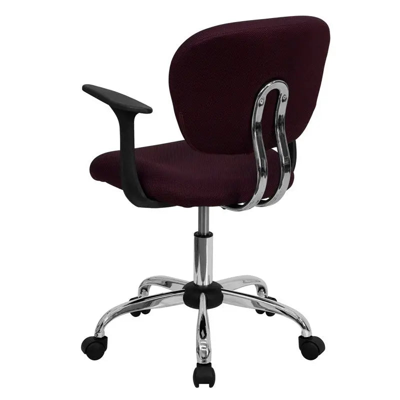 Brielle Mid-Back Burgundy Mesh Swivel Home/Office Task Chair w/Arms iHome Studio