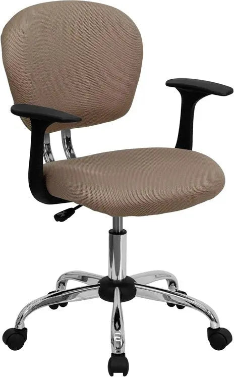 Brielle Mid-Back Coffee Brown Mesh Swivel Home/Office Task Chair w/Arms iHome Studio