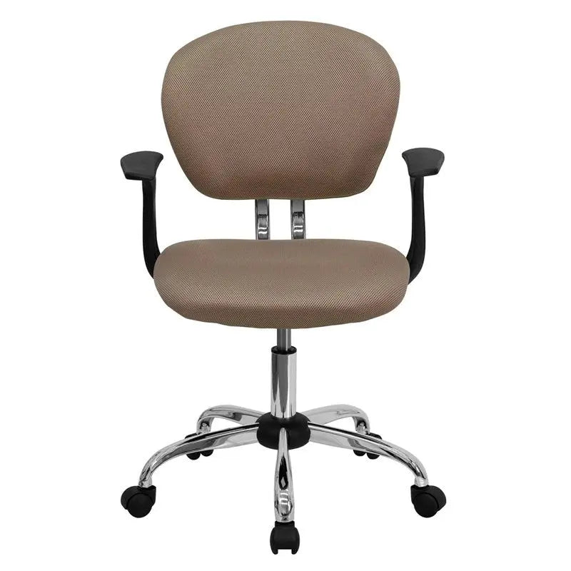 Brielle Mid-Back Coffee Brown Mesh Swivel Home/Office Task Chair w/Arms iHome Studio