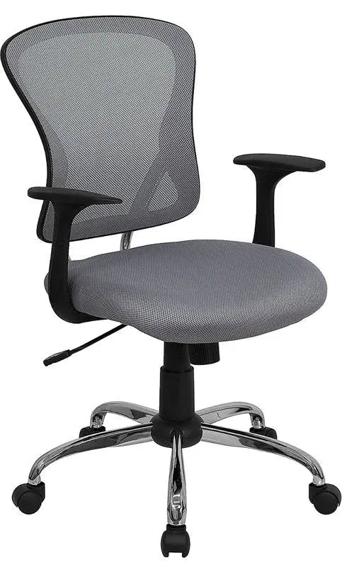 Brielle Mid-Back Gray Breathable Mesh Swivel Home/Office Task Chair w/Arms iHome Studio