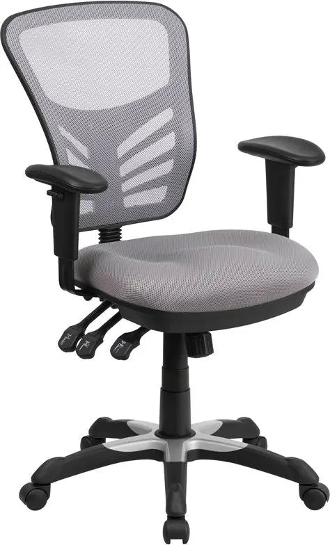 Brielle Mid-Back Gray Mesh Executive Swivel Chair w/Adj Arms iHome Studio