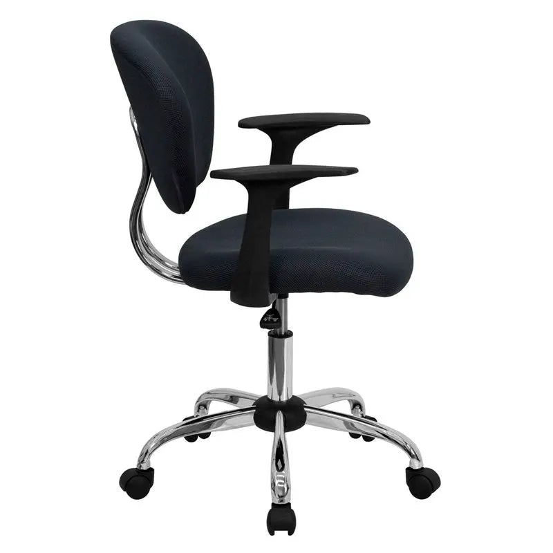 Brielle Mid-Back Gray Mesh Swivel Home/Office Task Chair w/Arms iHome Studio