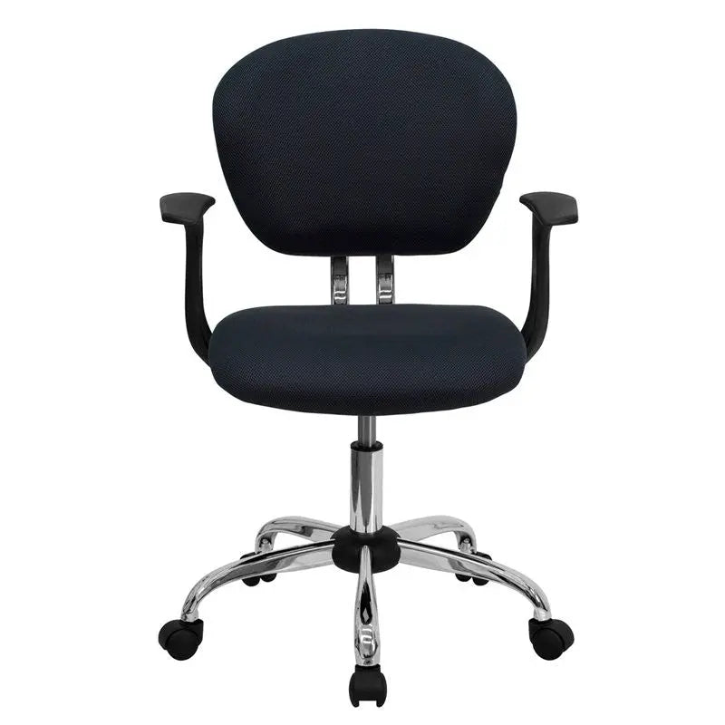 Brielle Mid-Back Gray Mesh Swivel Home/Office Task Chair w/Arms iHome Studio